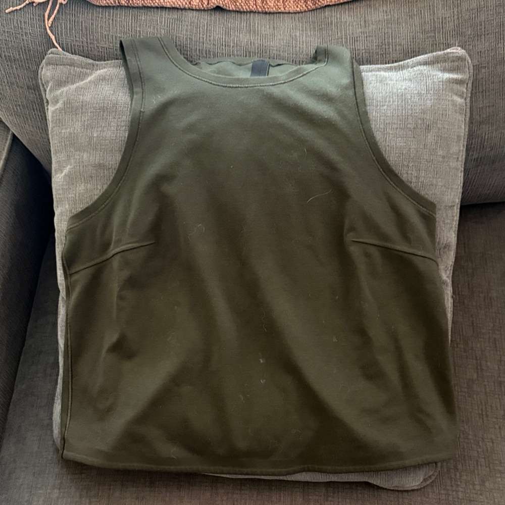Olive Green activewear Sleeveless Top